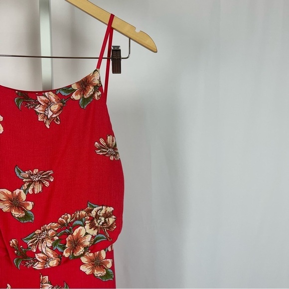 Sage Small Floral Open Back Full Length Jumpsuit Romper Boho Spring Summer - Picture 9 of 9